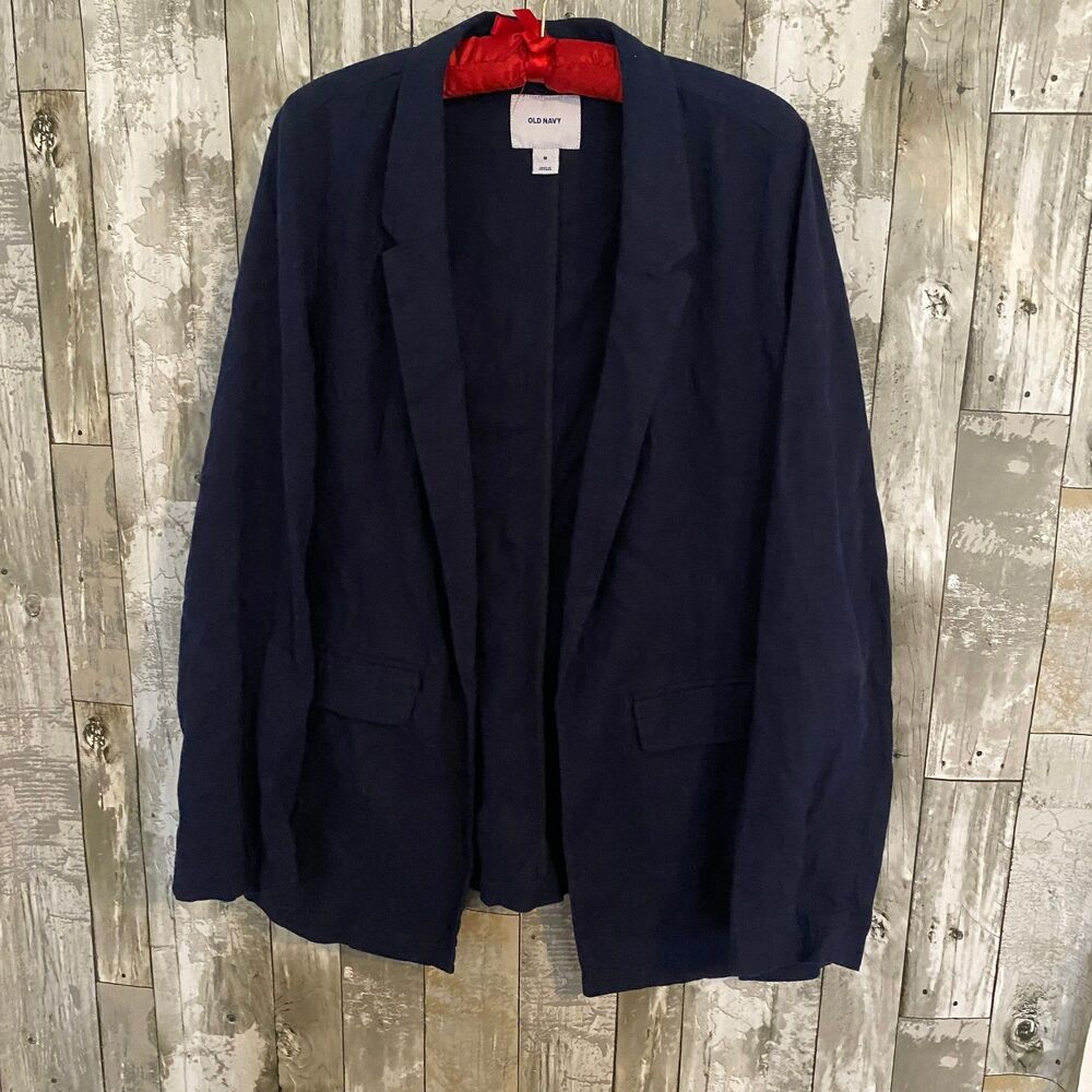 Old Navy women's linen blend navy blue blazer M